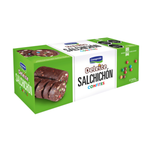 Salchichón de chocolate con confites Delite 500 g