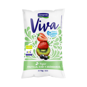 Yogur Viva 0% frutilla, kiwi y arándanos 1 kg